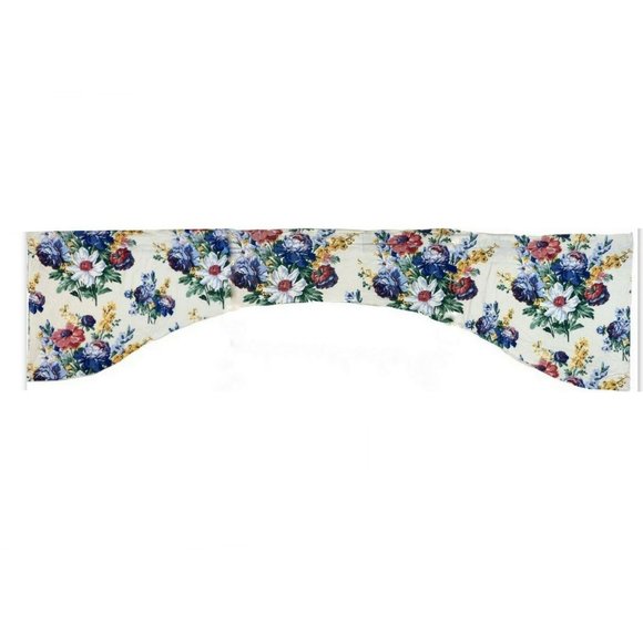 Custom Handmade Fabric Window Treatment x Wide Valance Floral Cotton Lined Print